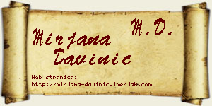 Mirjana Davinić vizit kartica